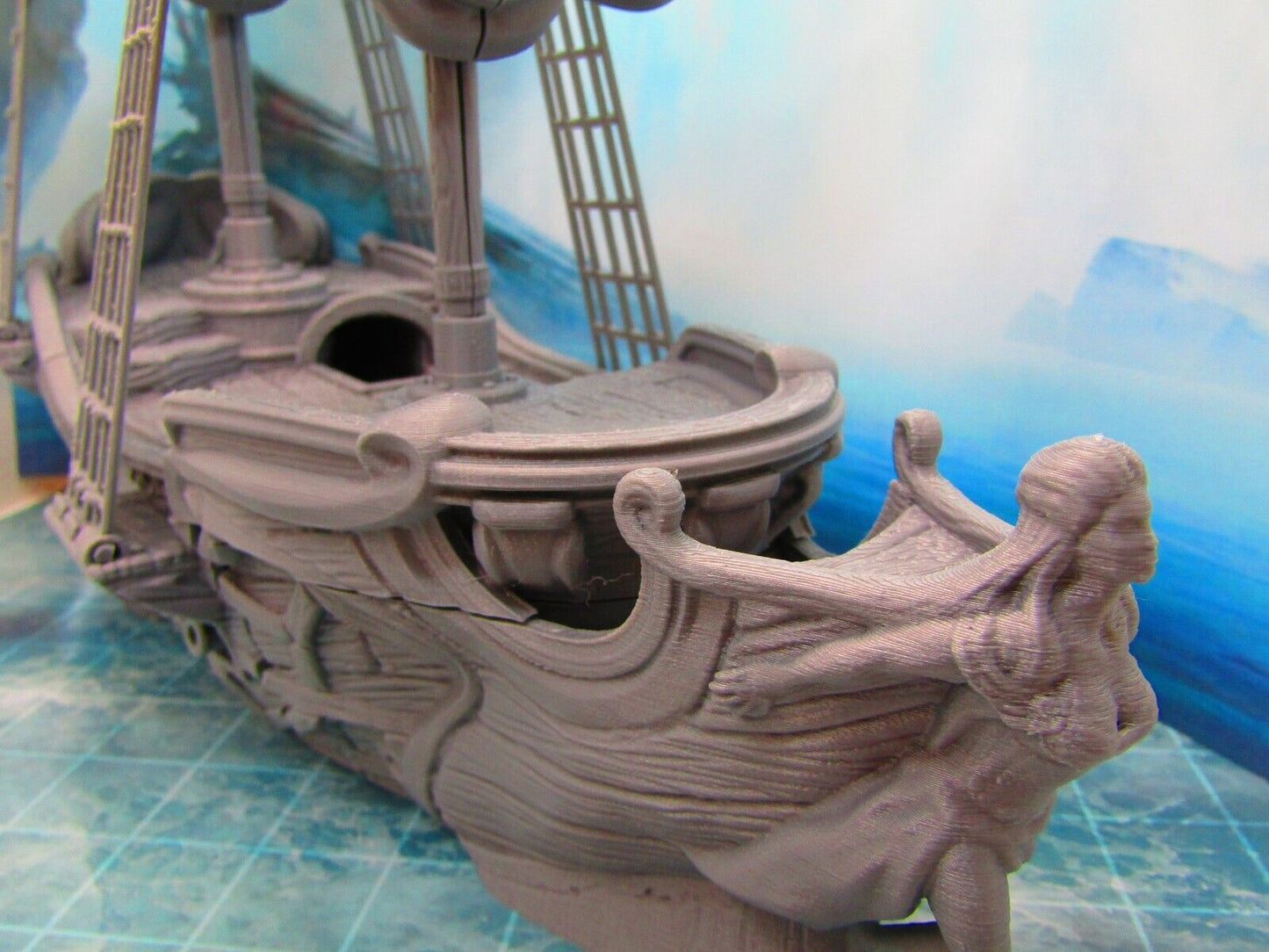 12" Tall Modular Pirate Ship Boat Scatter Terrain Scenery Sea Ocean War Gaming Cannons