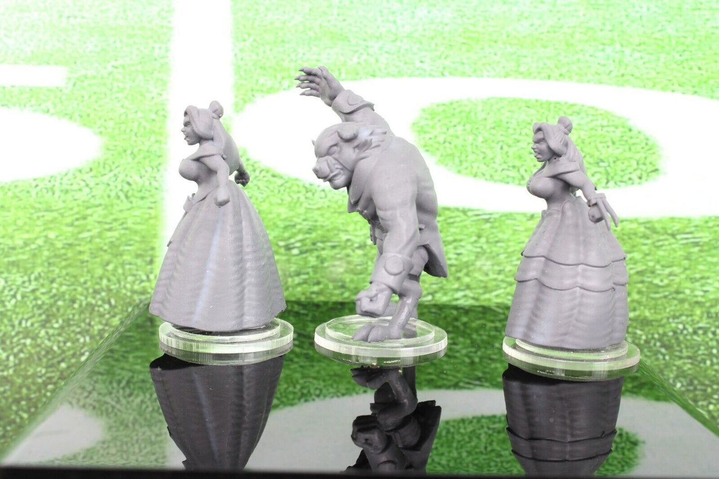 3pc Beauty & The Beast Mini Miniature Player Blood Fantasy Football Bowl