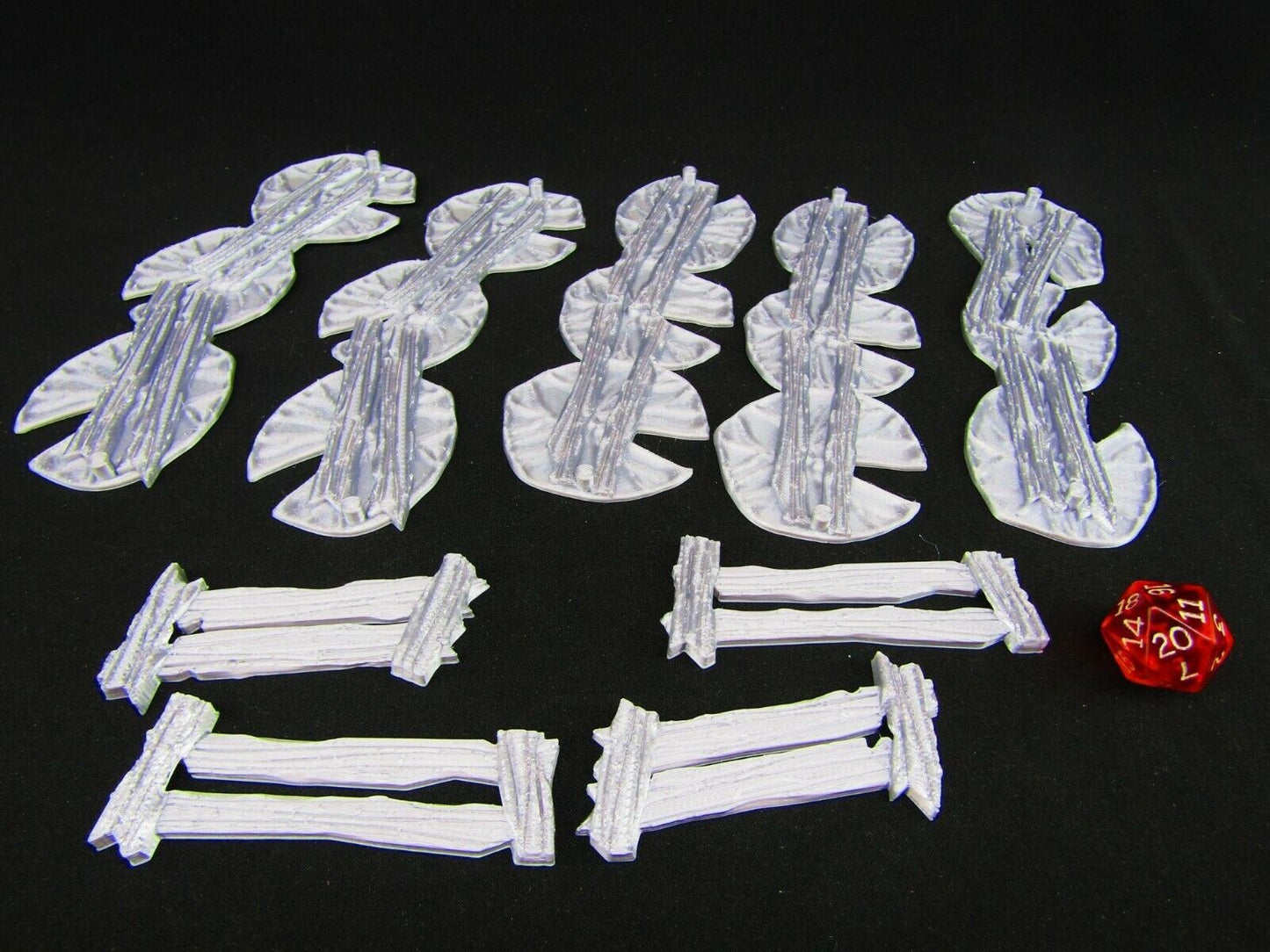 9pc Lilly Pad Boardwalk Walkway Swamp Water Crossing Scatter Terrain Scenery