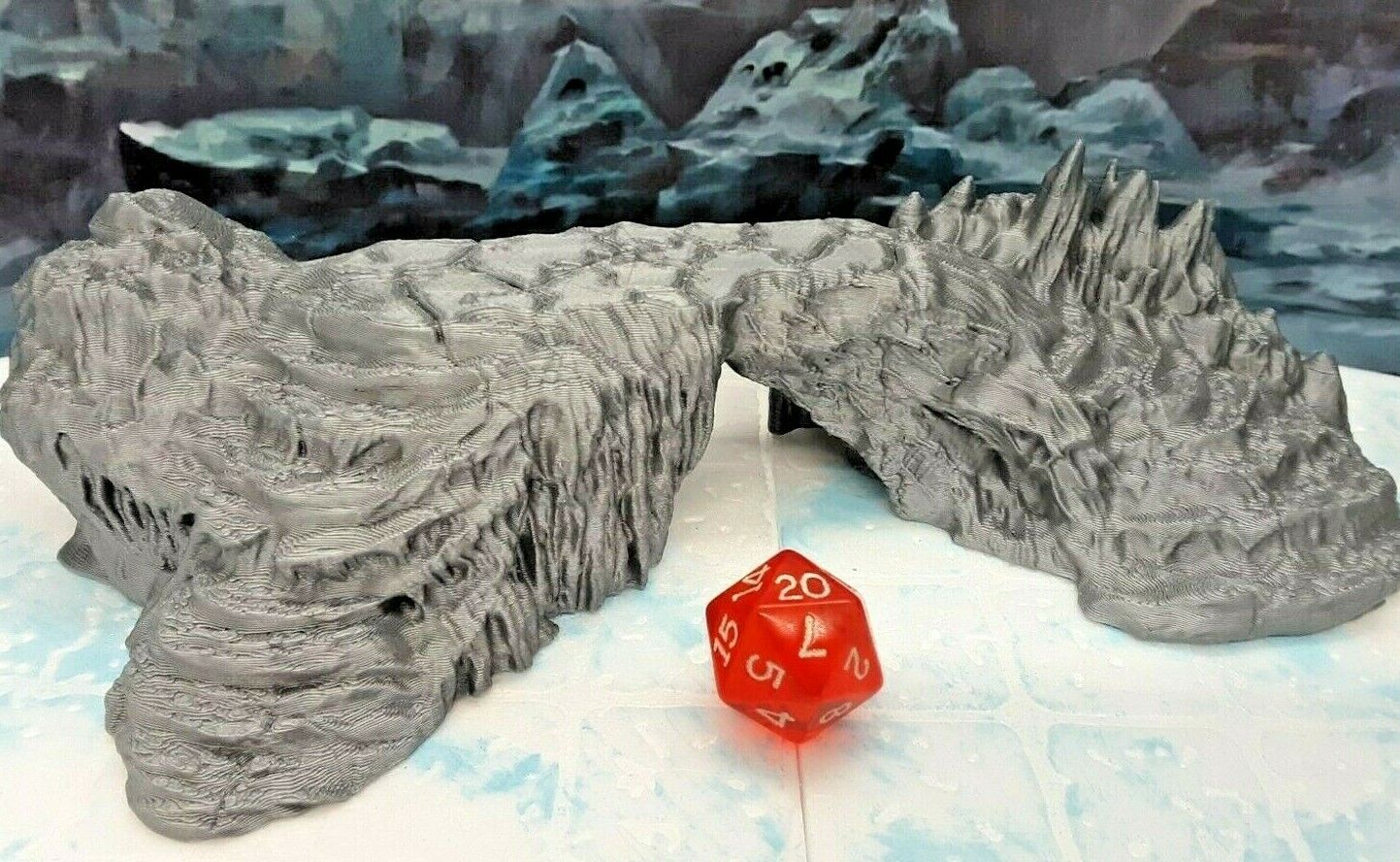 Snowy Mountain Icy Bridge Pass Scatter Terrain Scenery 28mm Dungeons & Dragons