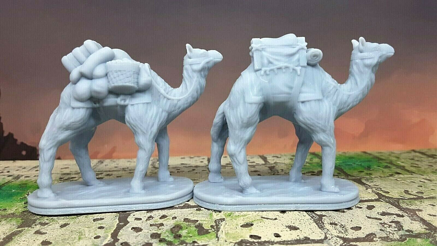 Pair of Camels Pack & Ride Mini Miniature 28mm Figure Dungeons & Dragons