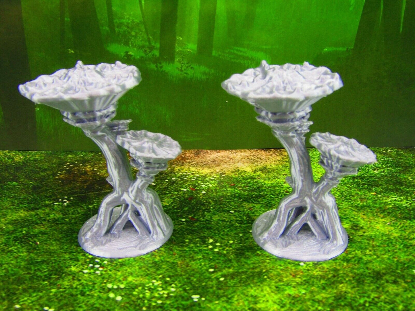 2 Pc Small Mushroom Trees Forest Set Scatter Terrain Scenery Mini Miniature