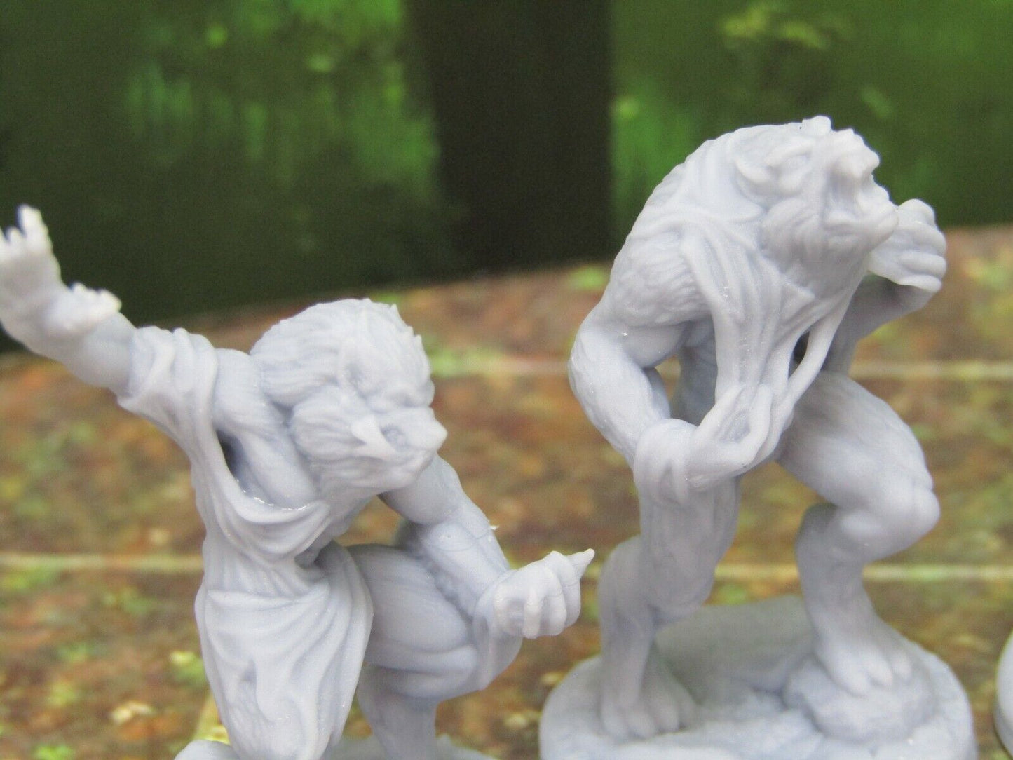 8 Piece Werewolves, Victims, and Hunters Miniature Mini 3D Printed Resin Models