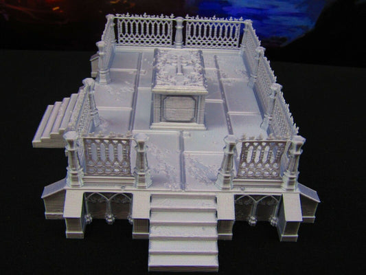 Raised Fenced in Tomb for Graveyard / Cemetery Scatter Terrain Scenery Tabletop