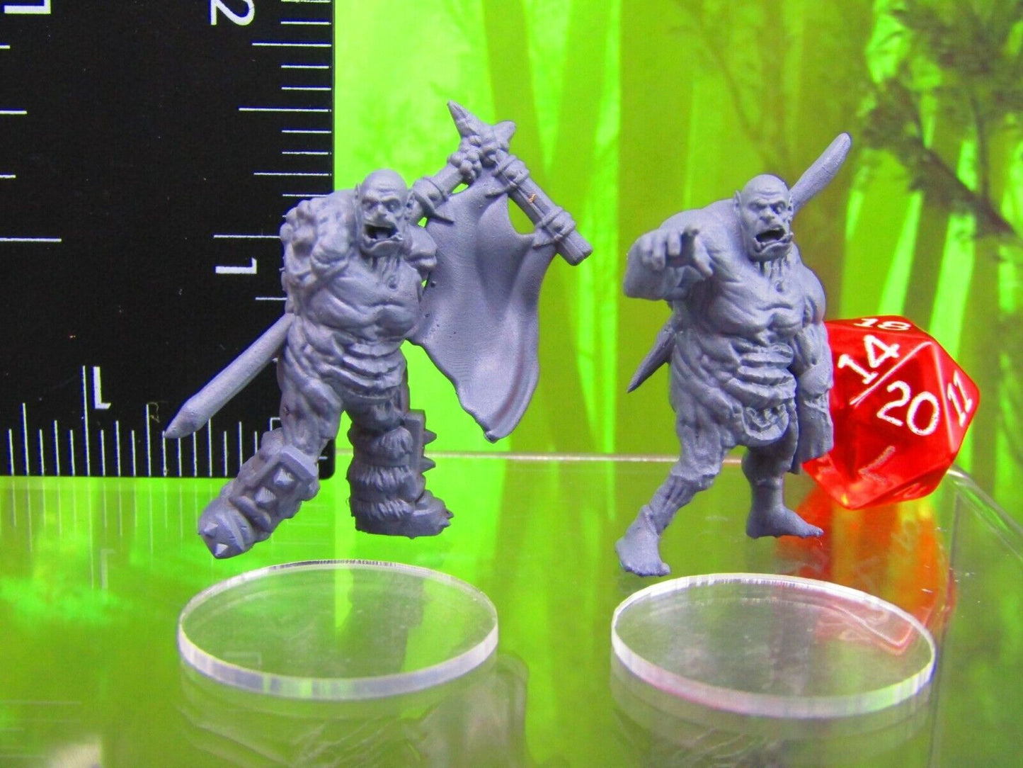 Undead Zombie Orc Pair Mini Miniatures 3D Printed Model 28/32mm Scale RPG