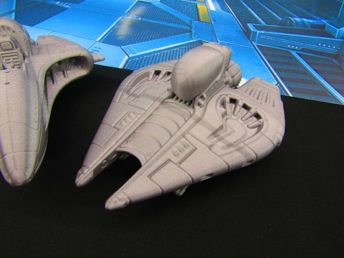 Star Fighter Space Ship Pair Scenery Scatter Terrain 3D Printed Model 3D Print