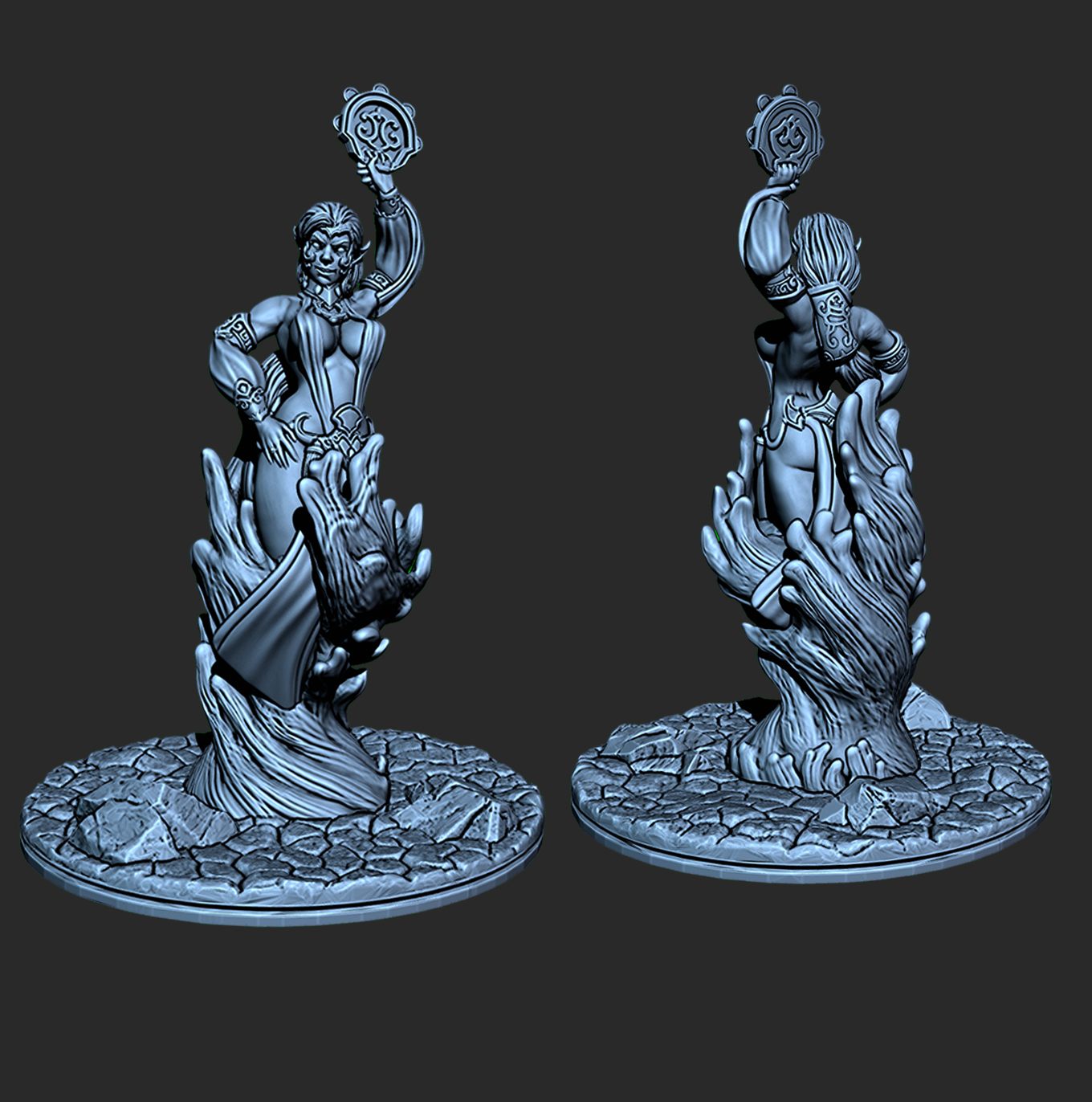 Water Genie Djinn W/ Lamp Mini Miniatures Figure Tabletop Game 3D Printed Resin