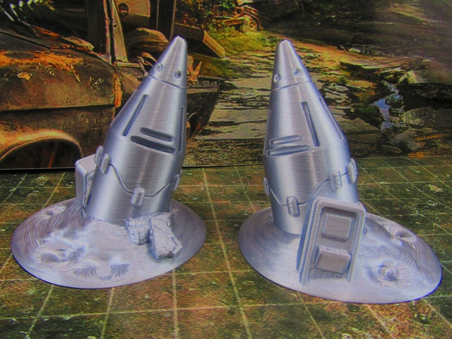 2pc Junked / Abandoned Nuclear Missiles Nukes Scatter Terrain Scenery Wasteland