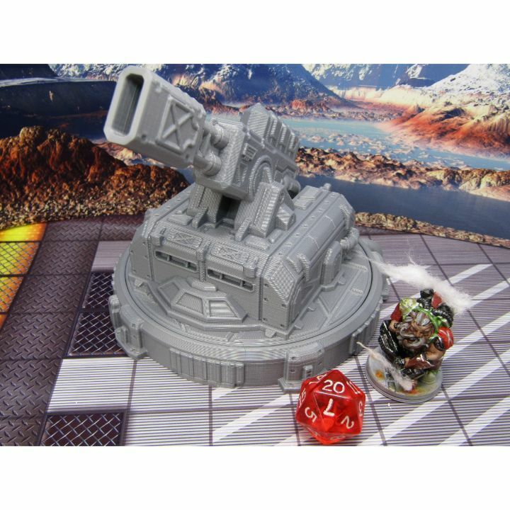 Large Anti Aircraft Gun Turret Scatter Terrain Scenery Miniature 3D Printed
