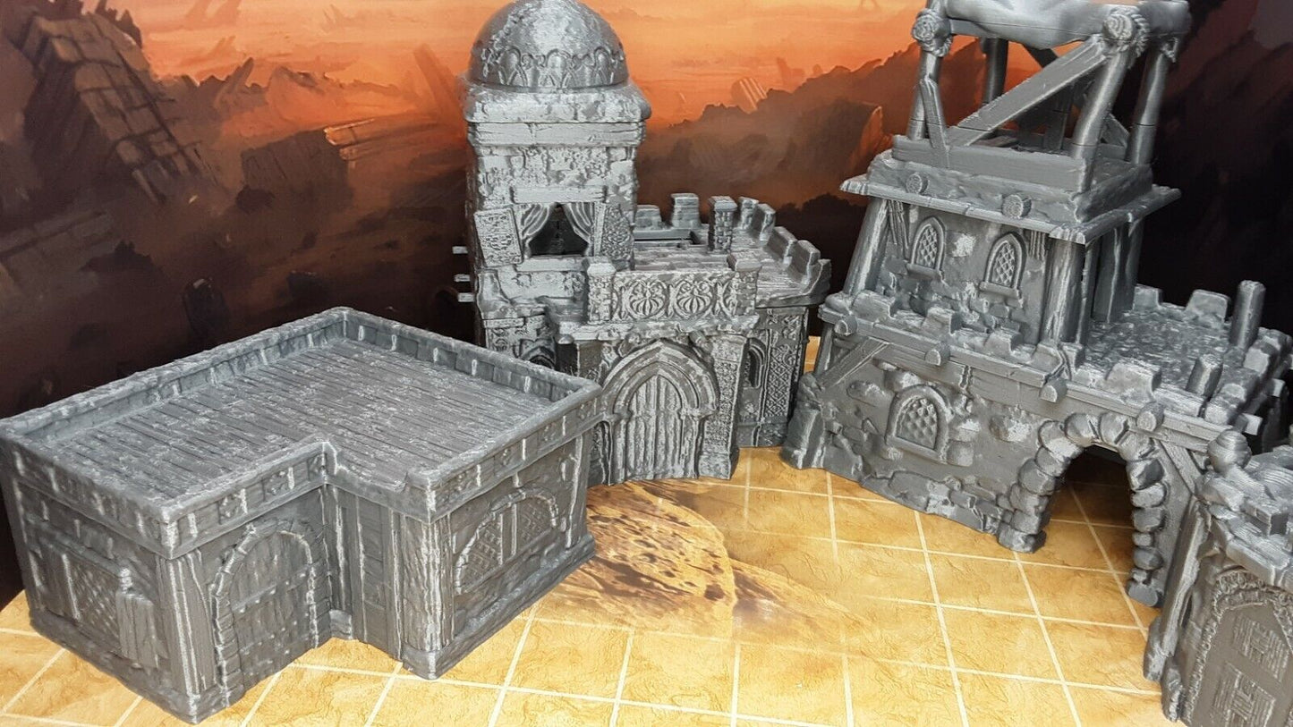 5 Building Desert Village Set W/ Removable Floors Scenery Terrain RPG D&D Set