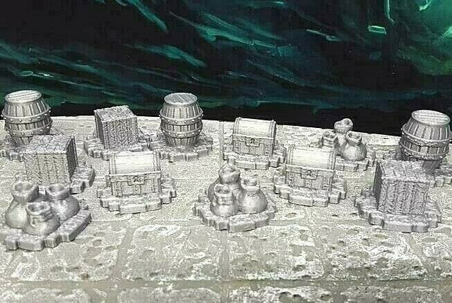 12 Piece Lot Numbered Loot Treasures Markers Scatter Terrain Dungeons & Dragons