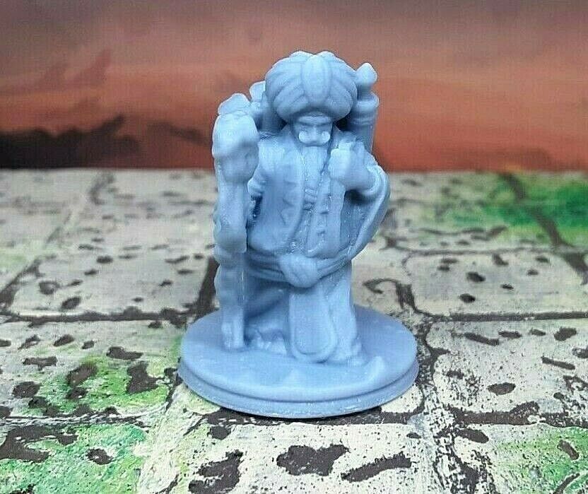 2 Piece Travelling Merchant w/ Pack Elephant Mini Miniature Figure 28-32mm D&D
