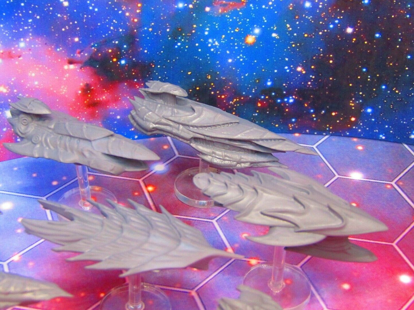 11pc The Hive Bioship Fleet Space War Gaming Set w/ Flight Stands & Rods