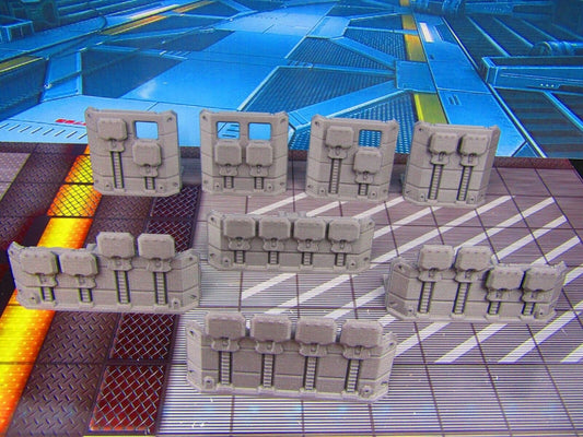 8 Piece Battlefield Bullet Shields Quick Deployment Barriers Scenery 3D Print