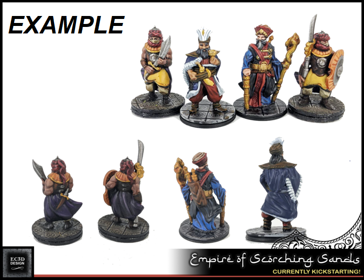 3x Palace Soldiers Guards Fighters Mini Miniature Figure 28-32MM Resin Printed