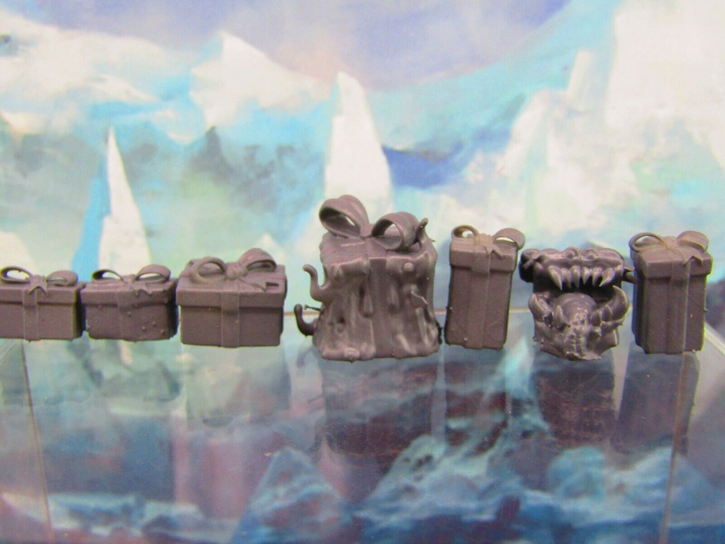 11pc Christmas Present & Trees Booby Trap Set Scatter Terrain Scenery Tabletop