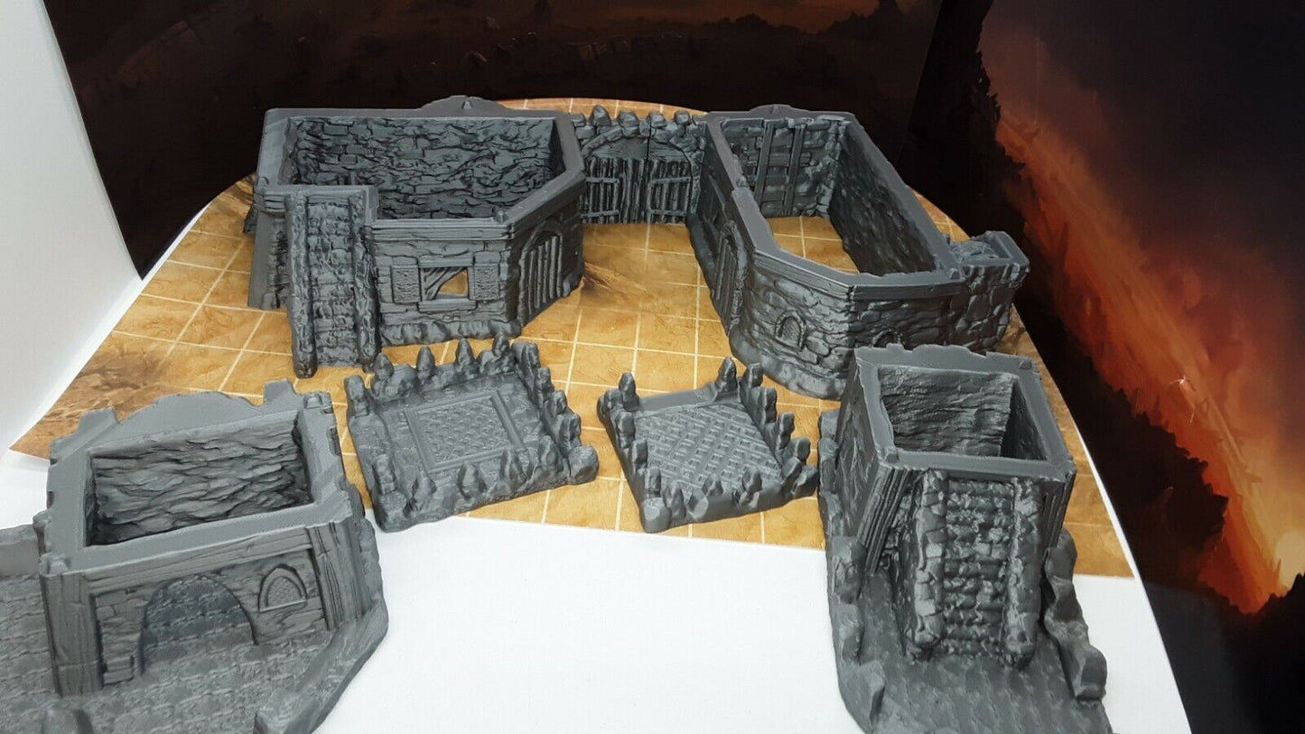 4 Room 3 Floor Fortress / Outpost Entrance Scenery Terrain Tabletop Fantasy D&D