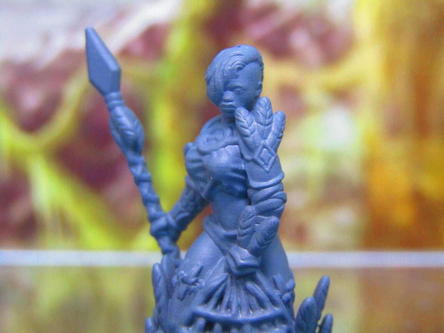 Tribal Jungle Warrior Flower Warrioress Mini Miniature Figure 3D Printed Model