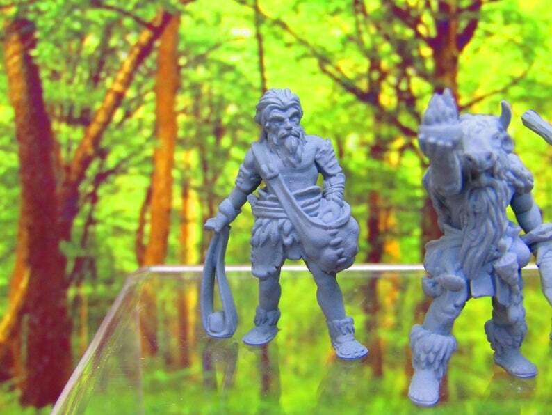 Prehistoric Tribe Shaman & Warriors Set Mini Miniature 3D Printed Figure Model