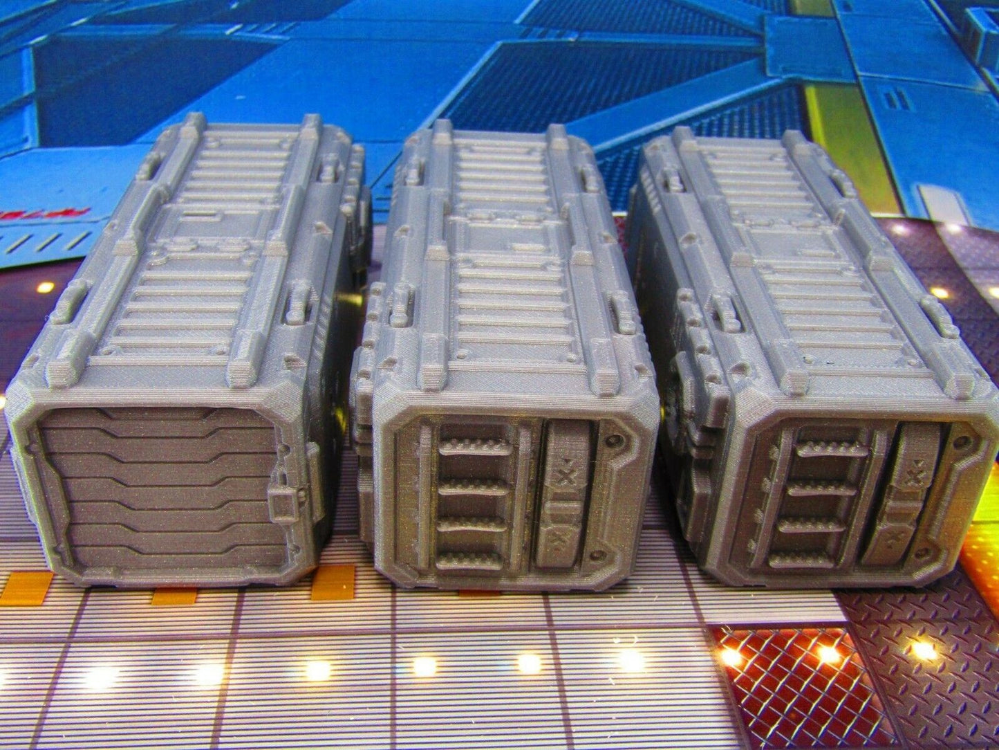 3pc Stackable Shipping Containers Dock Cargo Set Scenery Scatter Terrain