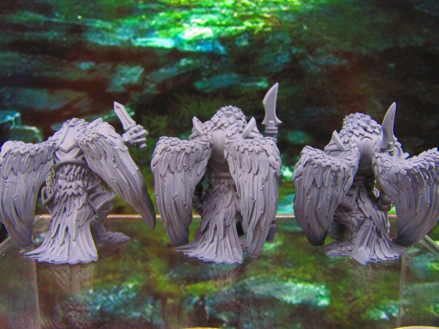 3pc Aarakocra Birdmen Warriors Mini Miniatures 3D Printed Model 28/32mm Scale