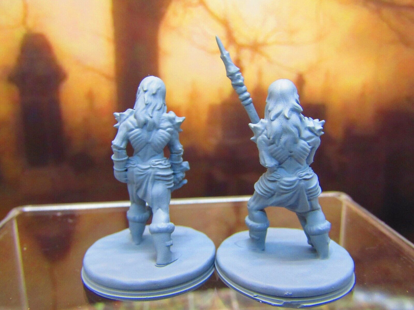 Pair of Barrow Wight Ghost Warriors Encounter Mini Miniature
