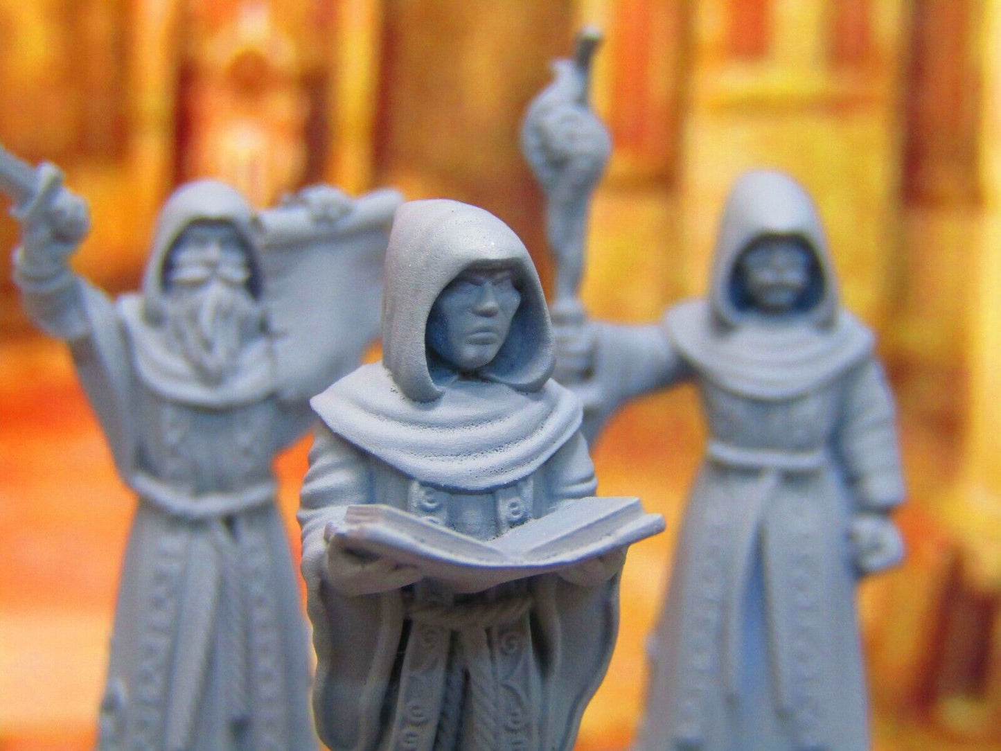 3pc Lot of Human Cultists / Worshipers / Summoners Mini Miniature 3D Printed