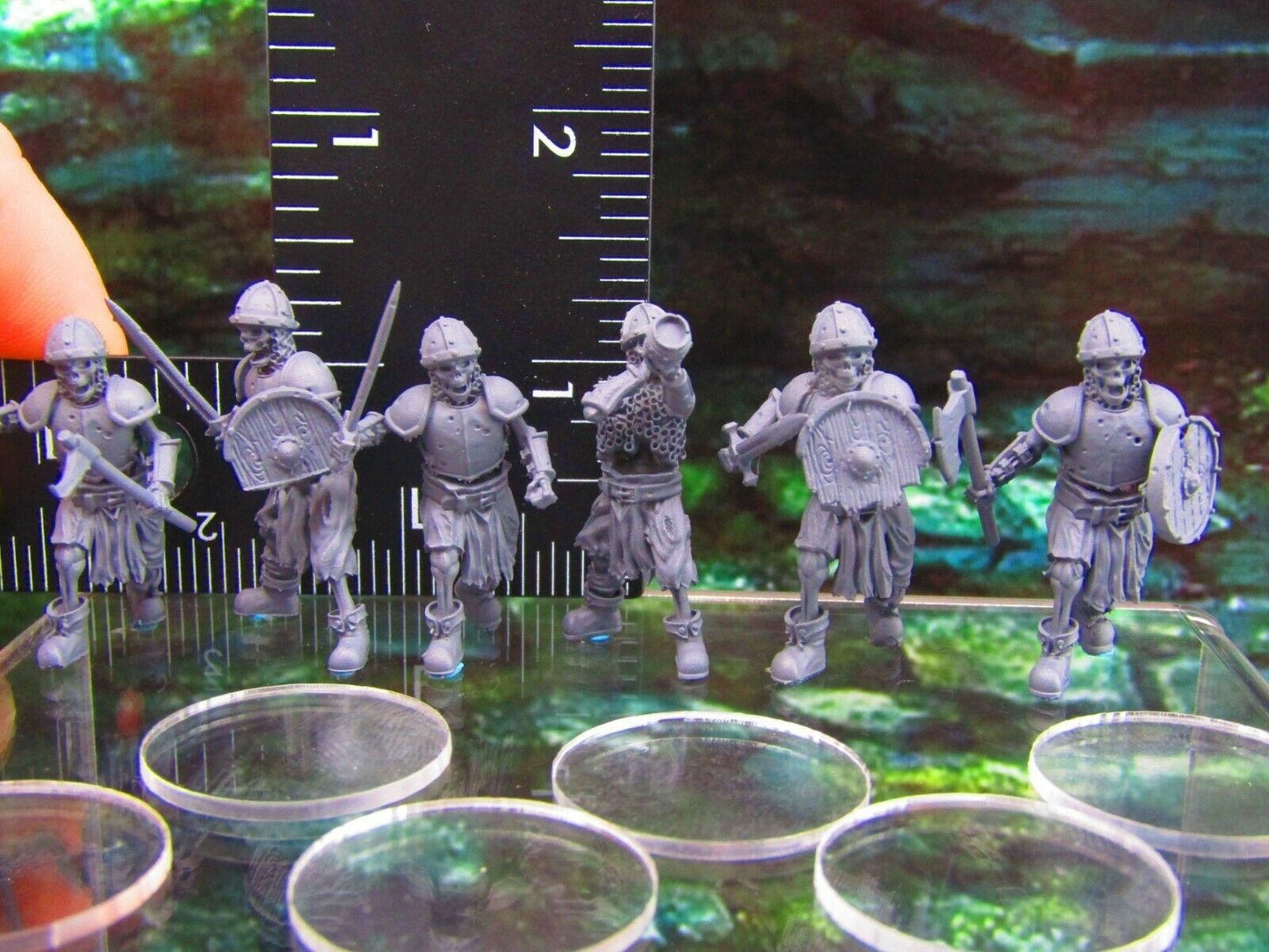 6pc Undead Skeletons Fighters Warriors Soldiers Mini Miniatures 3D Printed Model