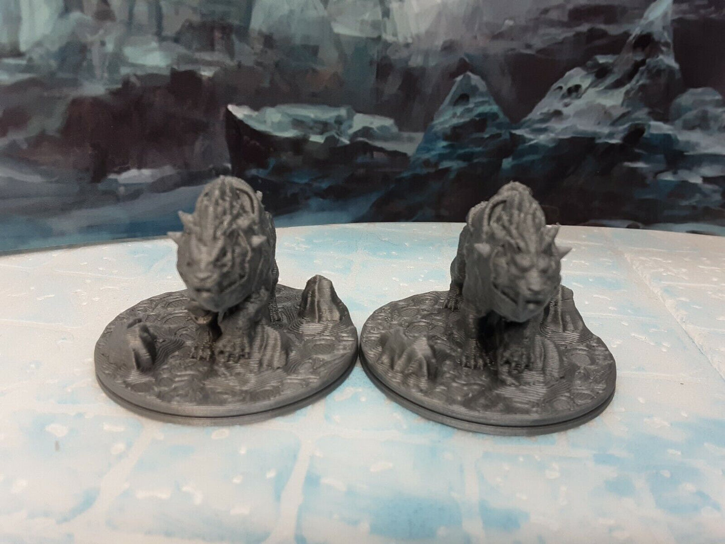 2x Battlecats Armored Wildcat Miniature Mini Figure Dungeons & Dragons D&D Model