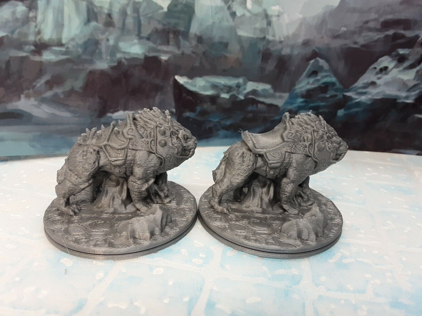 2x Battlecats Armored Wildcat Miniature Mini Figure Dungeons & Dragons D&D Model