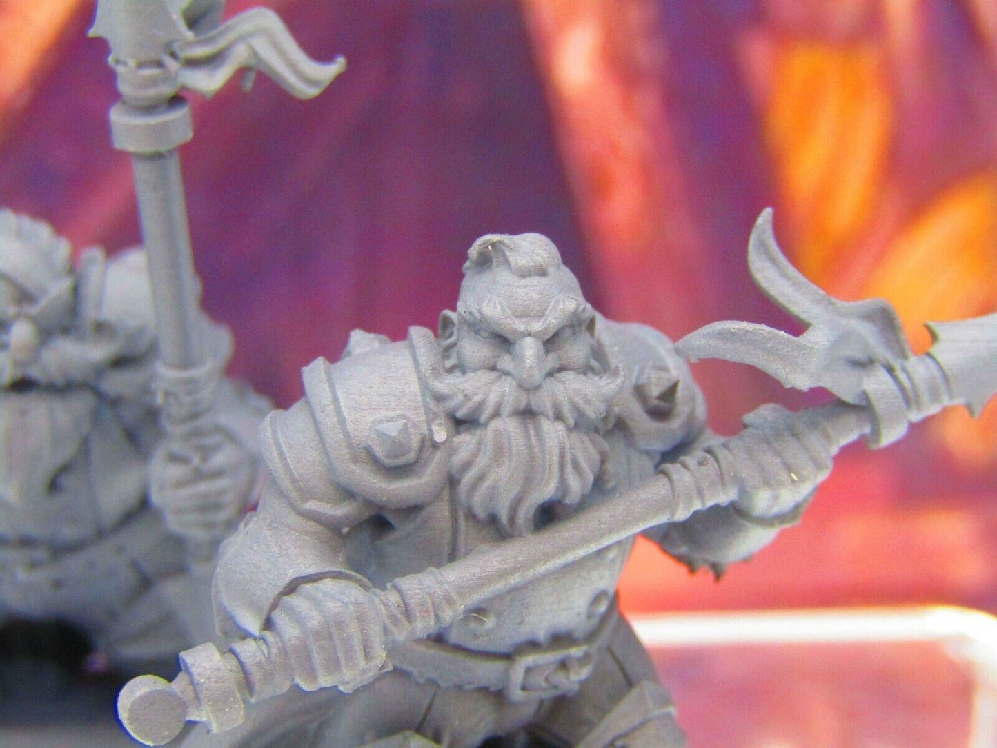 3pc Dwarf Spearmen Fighters Soldiers Mini Miniature Figure 3D Printed Model DnD