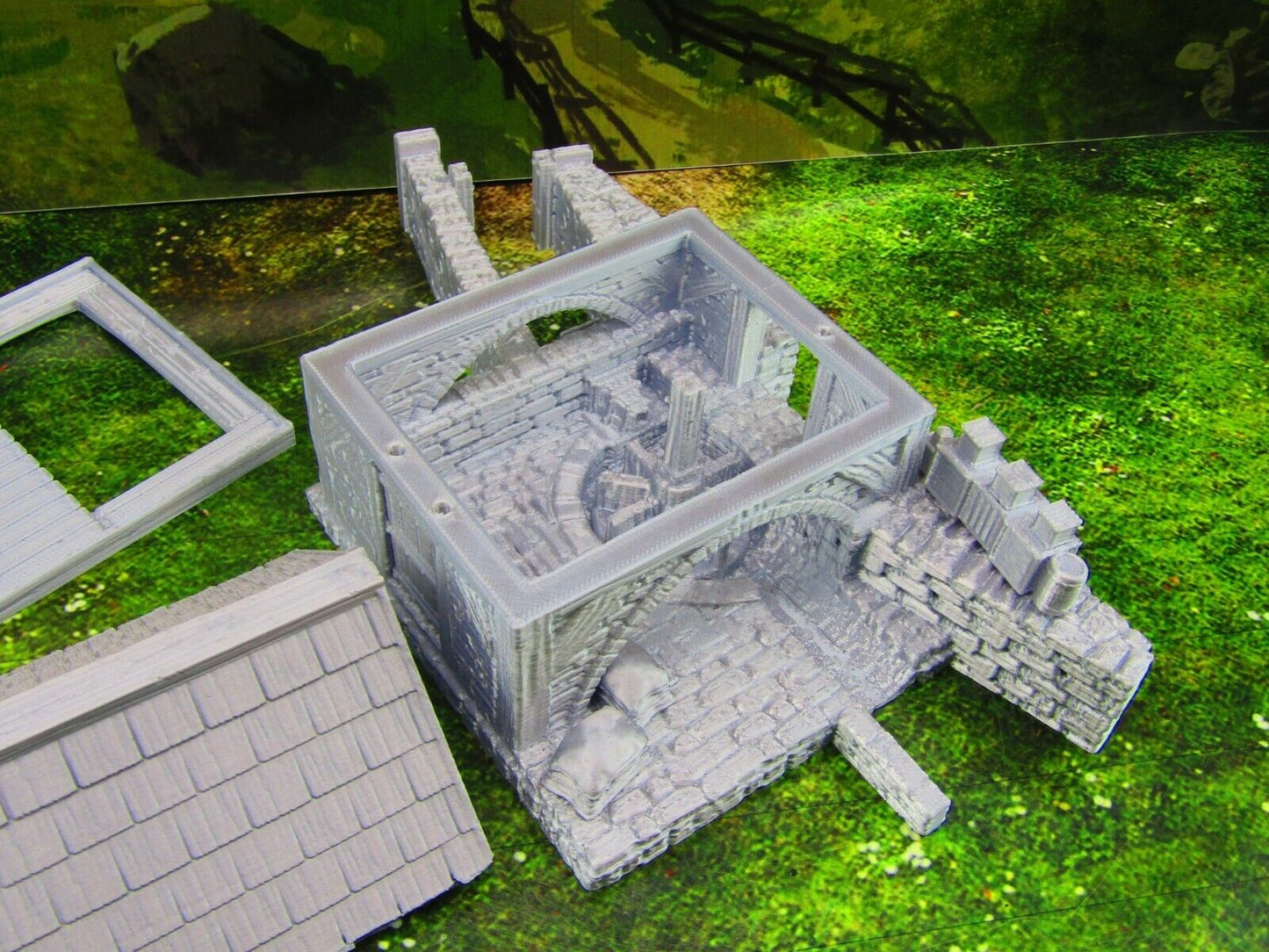 River Grist Mill Grainery Scatter Terrain Scenery 3D Printed Model 28/32mm Scale