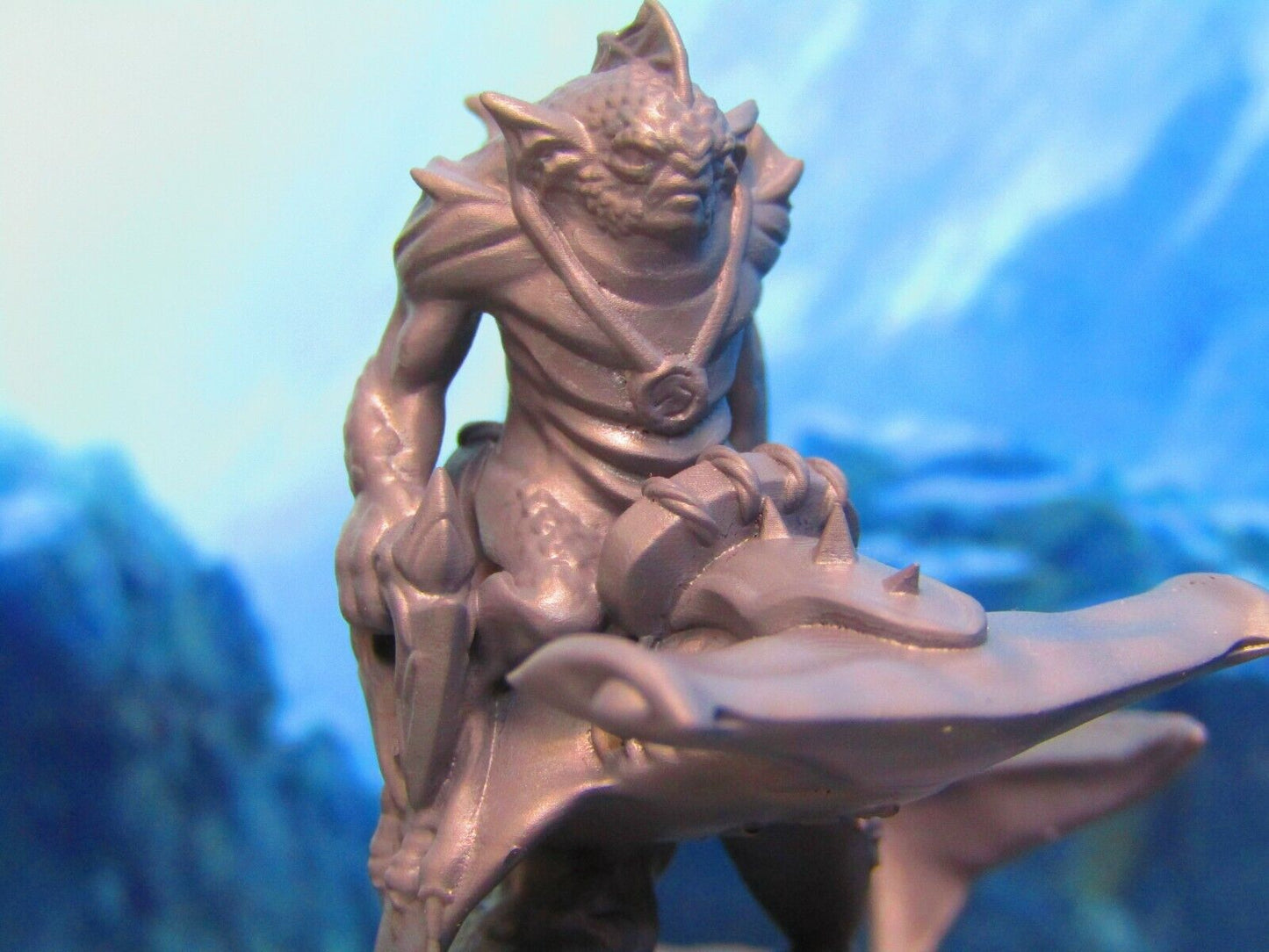 Sea Devil Rider On Hammerhead Shark Mount Mini Miniature Figure 3D Printed Model