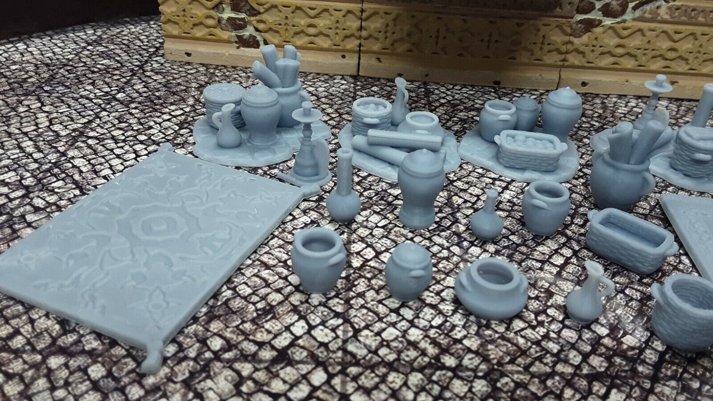 18 Piece Set Market Bazaar Shop Scatter Terrain Scenery Mini Miniatures Tabletop