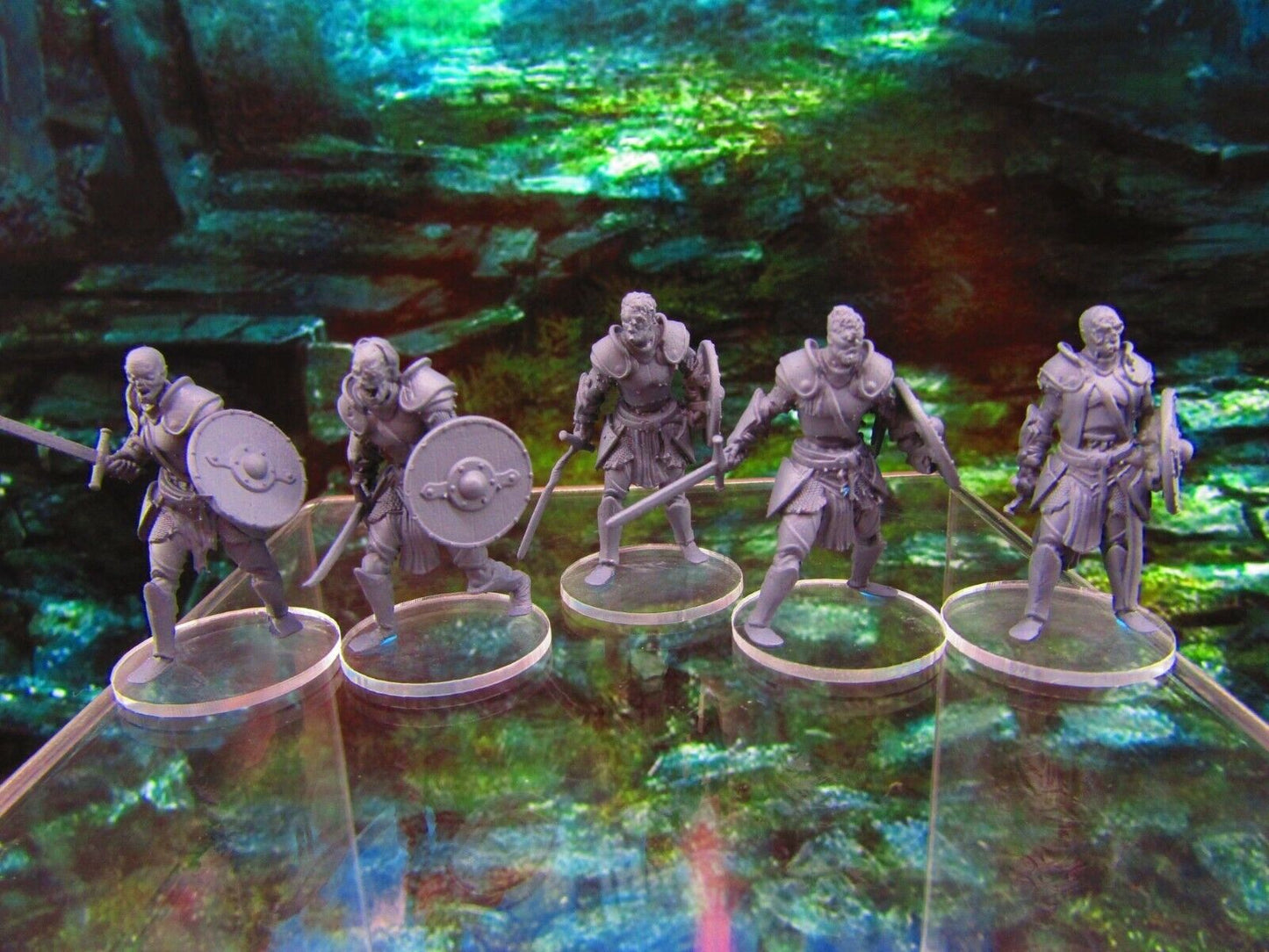 5pc Undead Zombie Soldiers Fighters Warriors Mini Miniatures 3D Printed Model