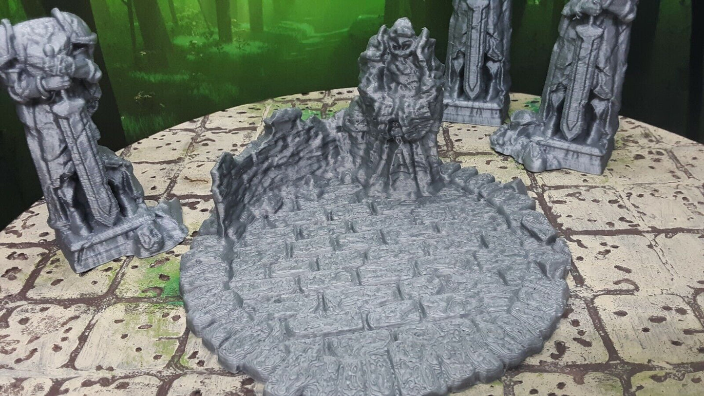 4 Piece Statue Ruins Scatter Terrain Scenery 28mm Dungeons & Dragons 3D Printed