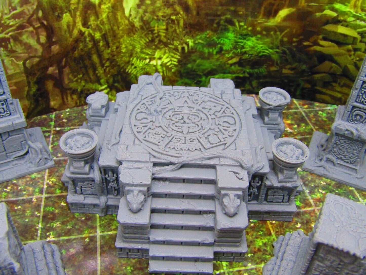 7pc Ancient Jungle Temple Ruins Scatter Terrain Scenery 3D Printed Model 28/32mm