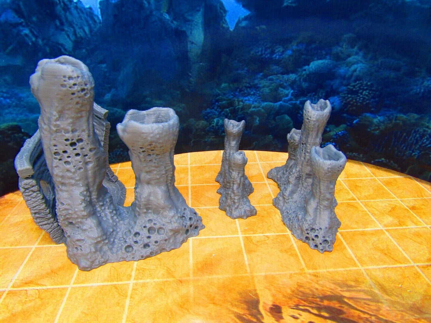 3pc Underwater Steam Vents + Shipwreck Scatter Terrain Scenery 3D Printed Model