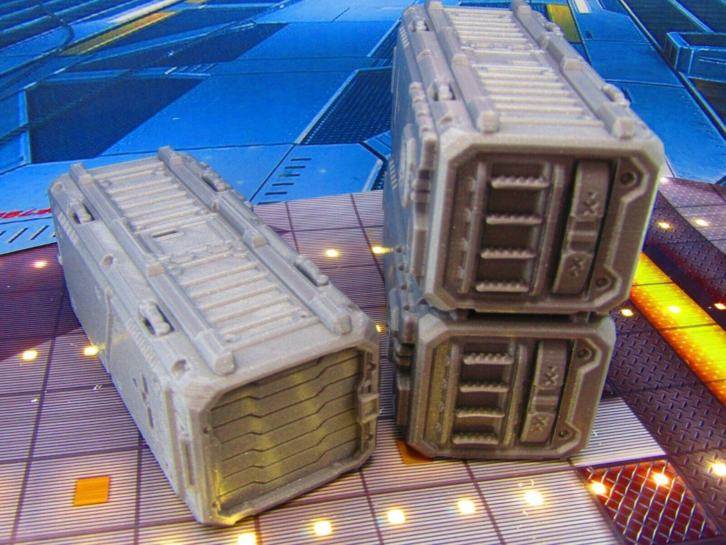 3pc Stackable Shipping Containers Dock Cargo Set Scenery Scatter Terrain