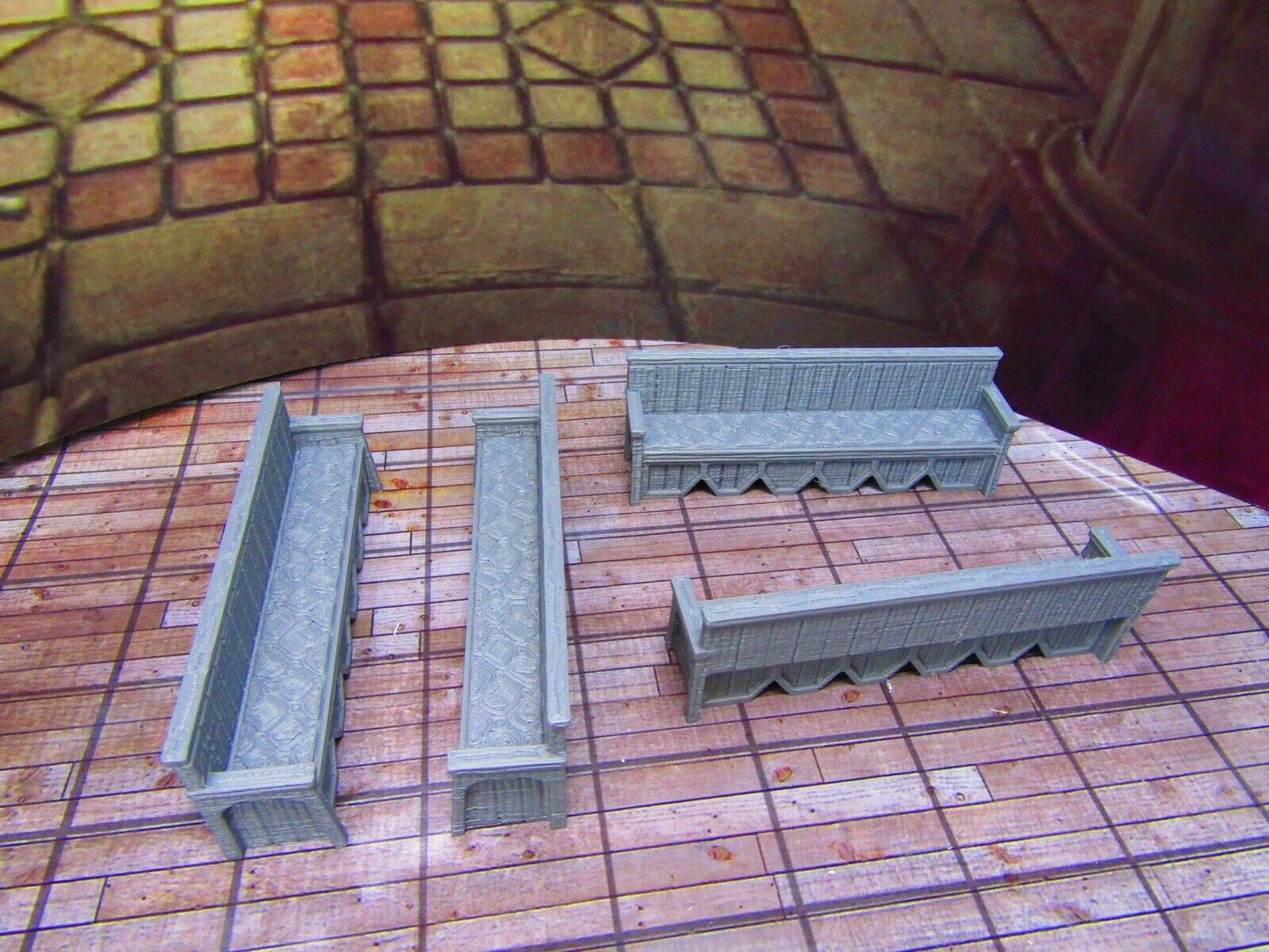 Church Cathedral Pews Set Scatter Terrain Scenery Tabletop Gaming Mini Miniature