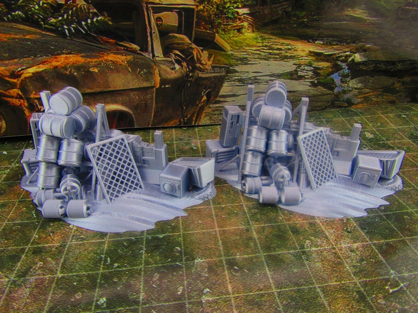 2pc Junk Wall Settlement Barricade C Scatter Terrain Scenery Wasteland