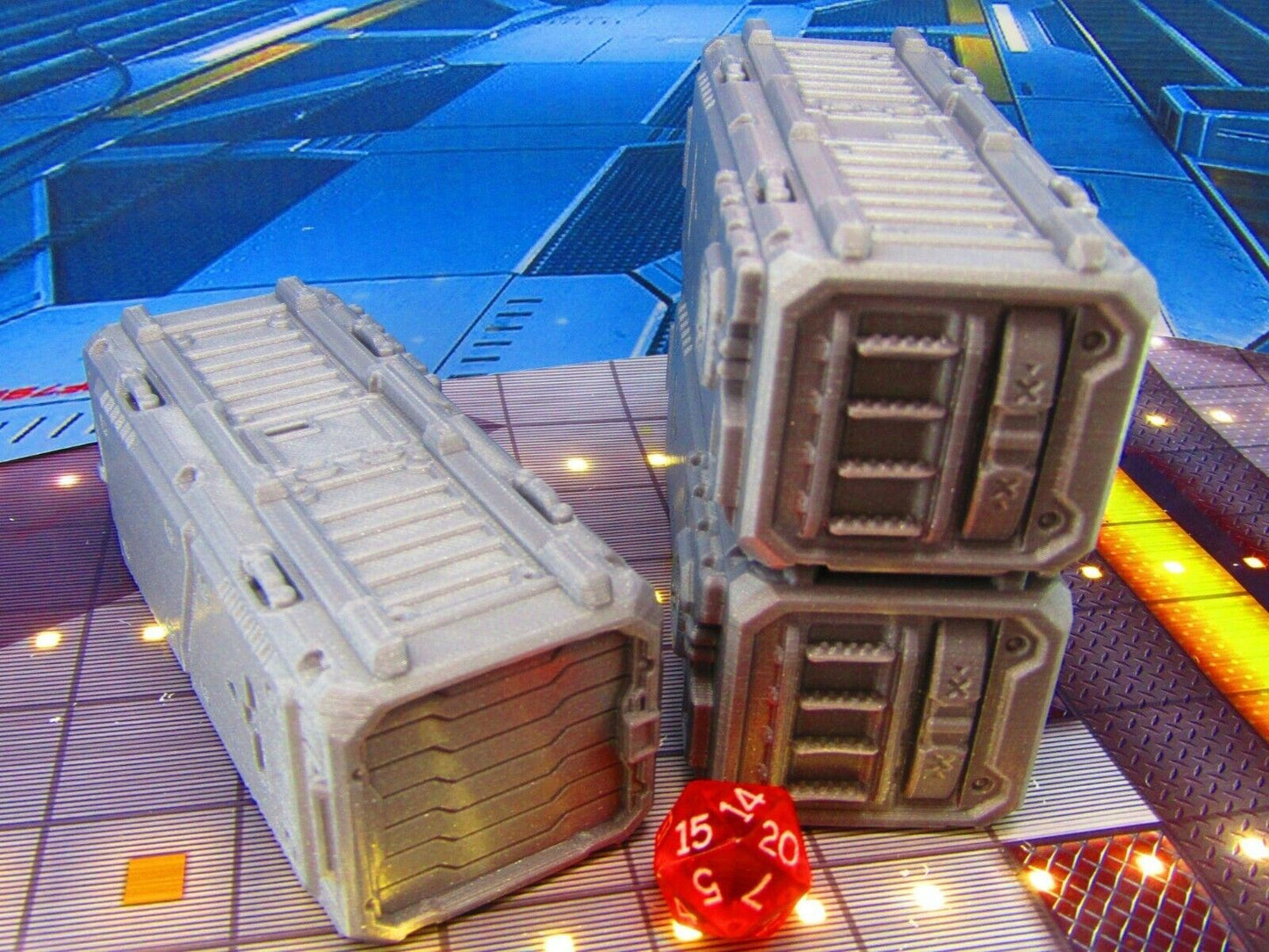 3pc Stackable Shipping Containers Dock Cargo Set Scenery Scatter Terrain