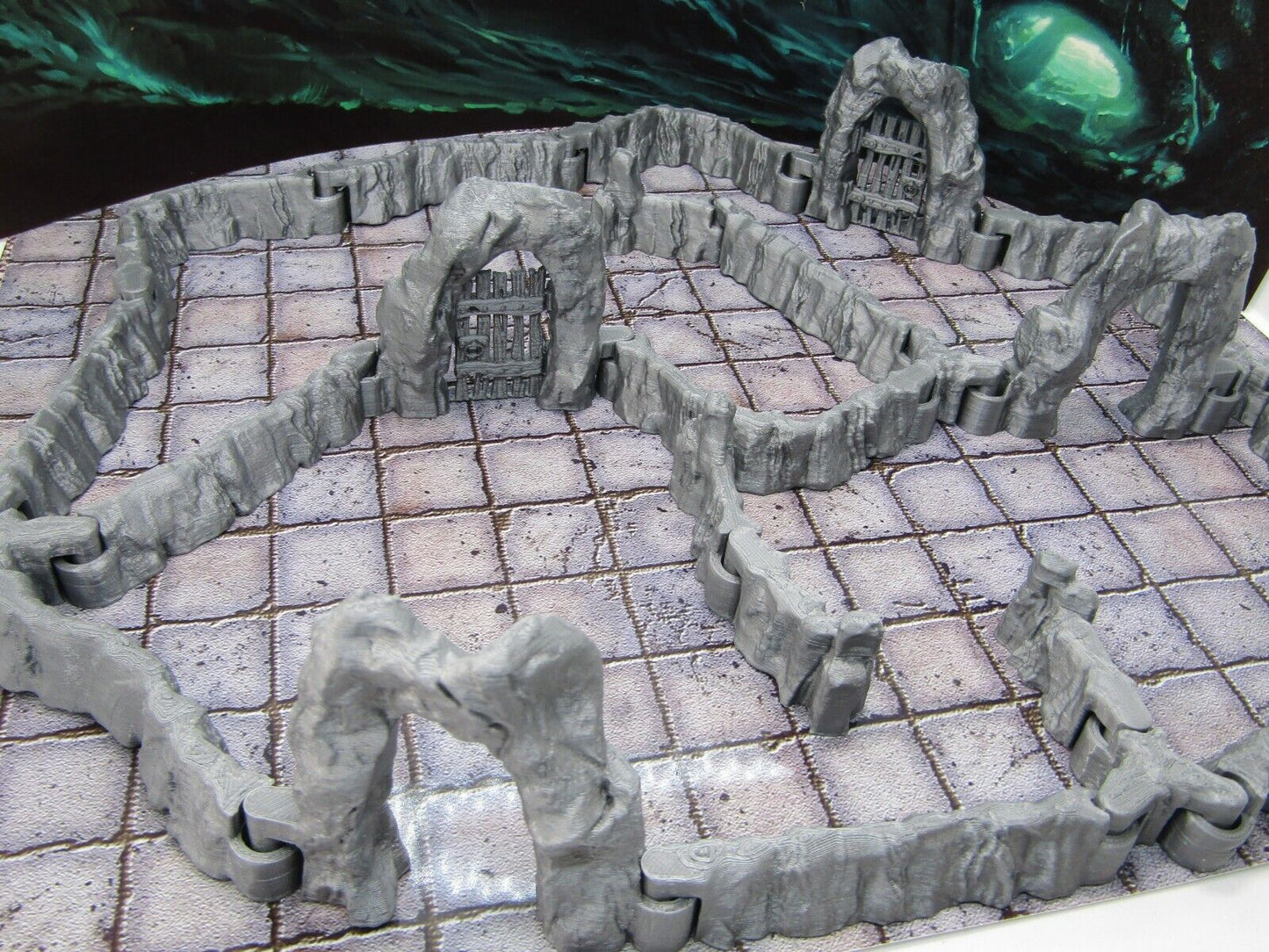 24pc DungeonSticks Dry Caverns Map Building Wall Tile Set Scenery Terrain