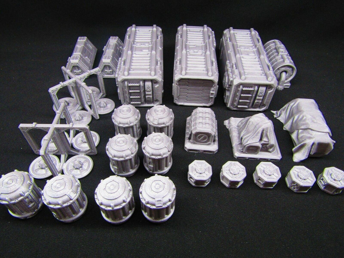 24pc Shipping Docks Cargo Set Scenery Scatter Terrain 3D Printed Model 28/32mm