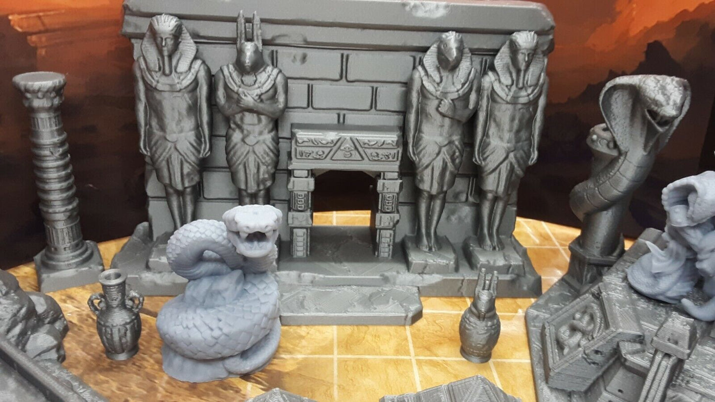 15 Piece Egyptian Tomb Snakefolk Snake God Encounter Set Scatter Terrain