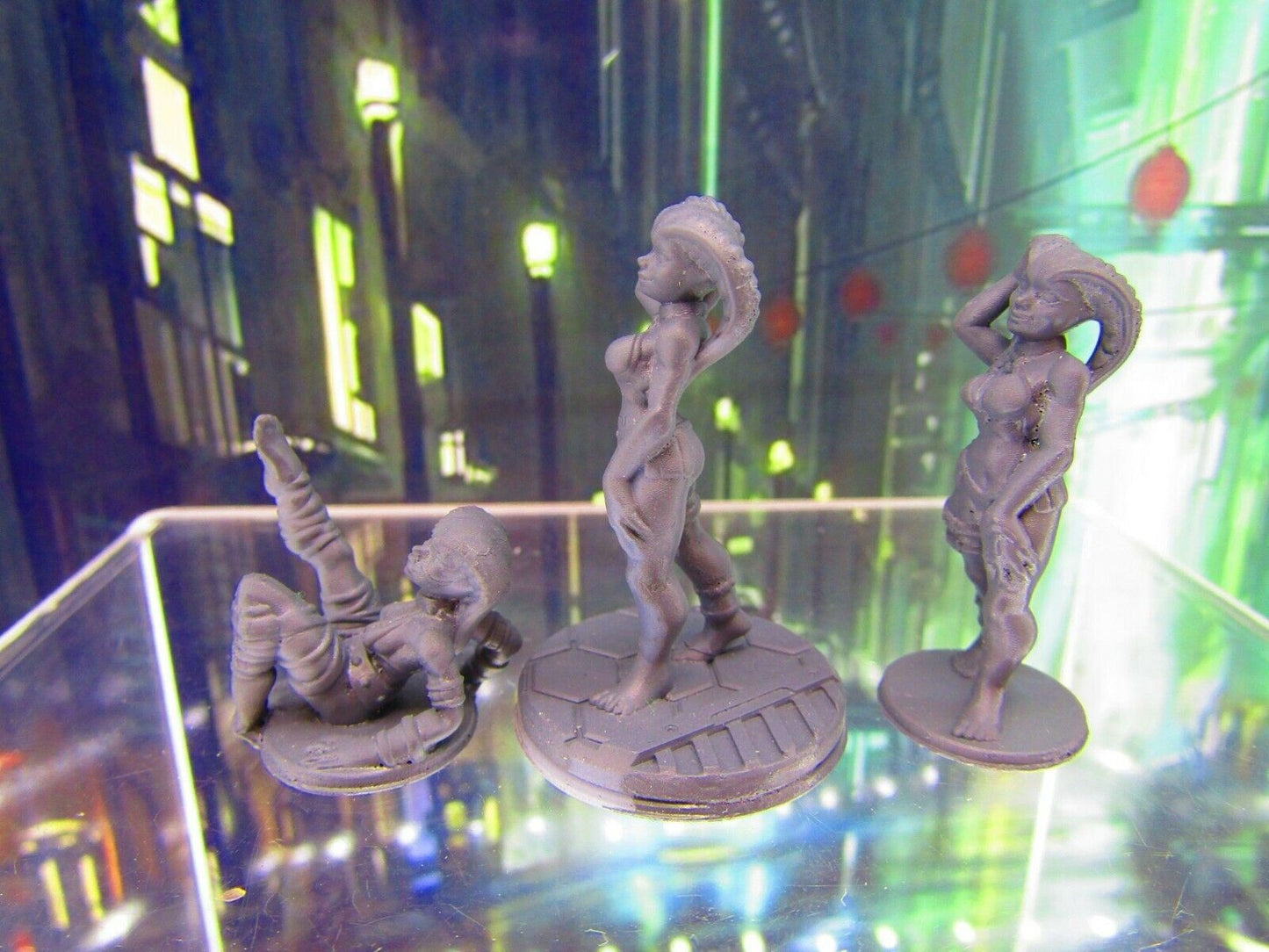 Alien Night Club Dancer Stripper w/ Holograms Mini Miniature Figure 3D Printed