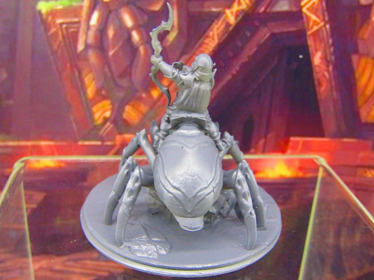 Spider Mounted Dark Elf Archer Bowman Warrior Mini Miniature Figure 3D Printed