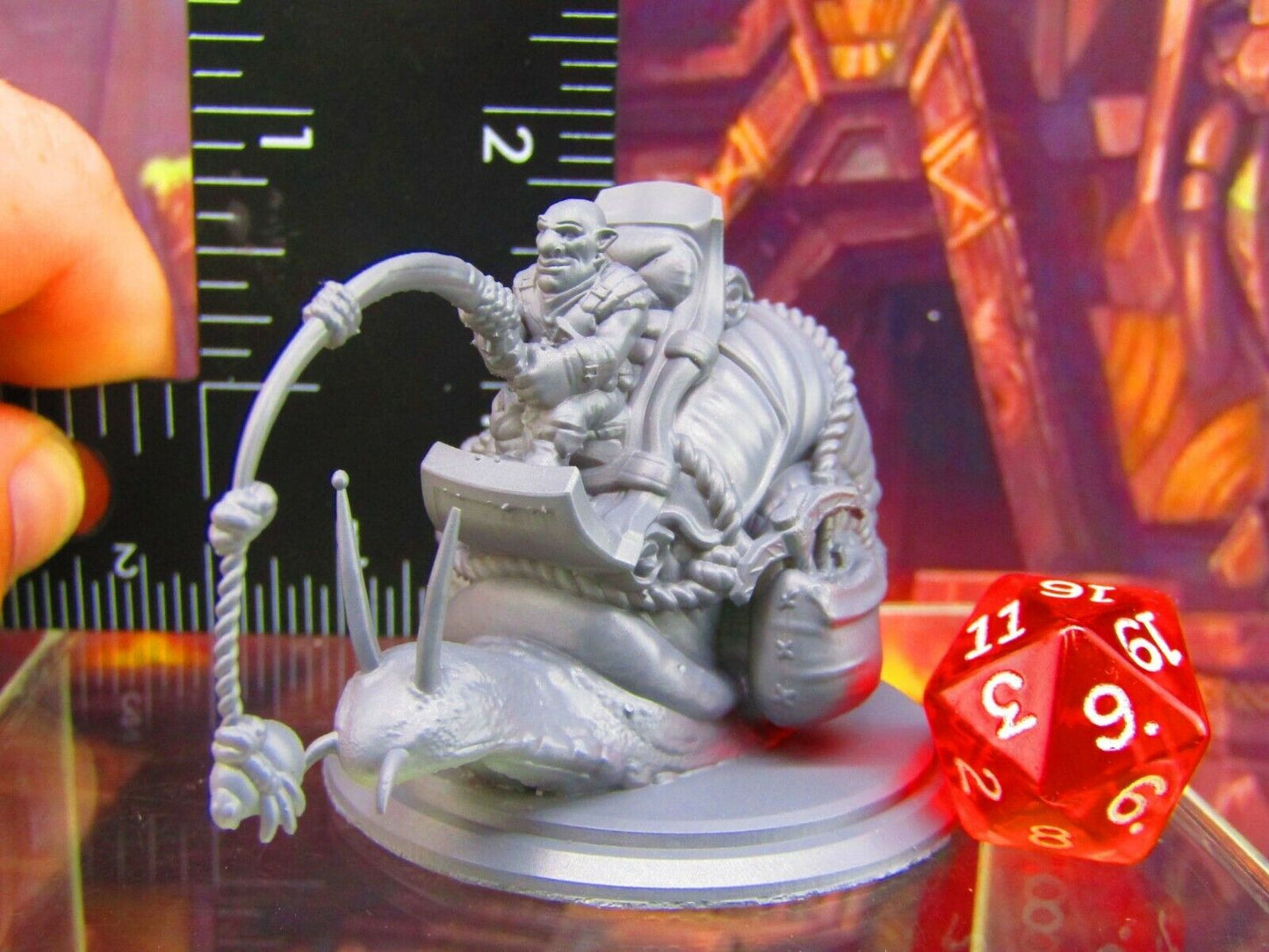 Snail Mount With Deep Gnome Rider Mini Miniature Figure 3D Printed Model 28/32mm