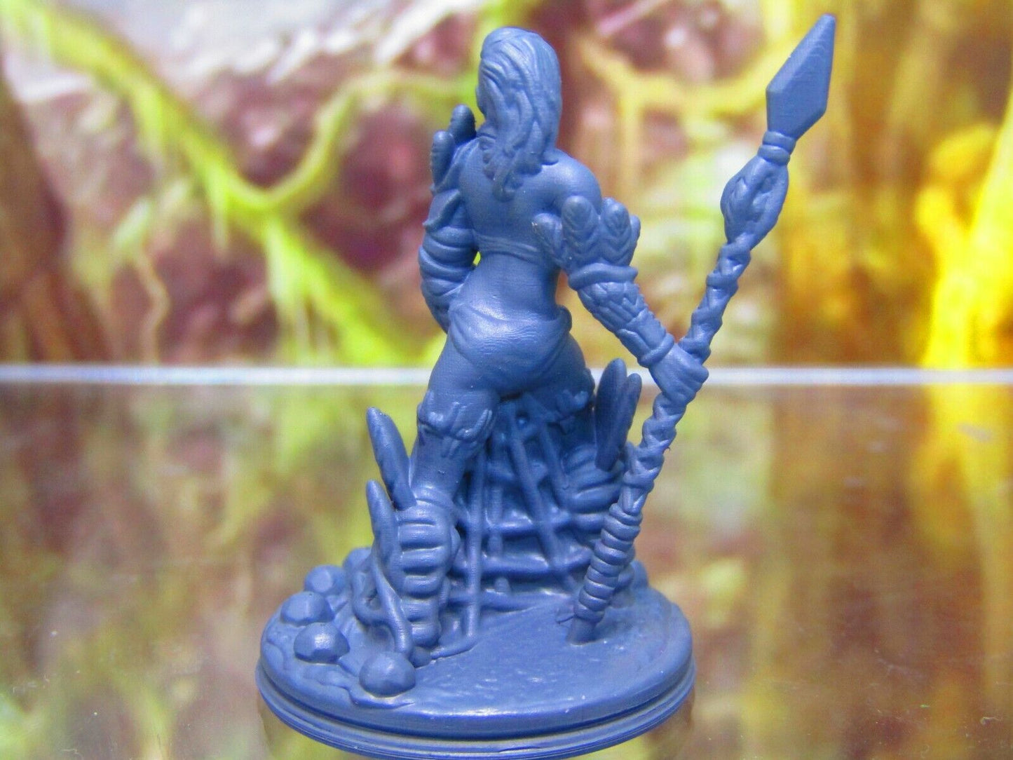 Tribal Jungle Warrior Flower Warrioress Mini Miniature Figure 3D Printed Model