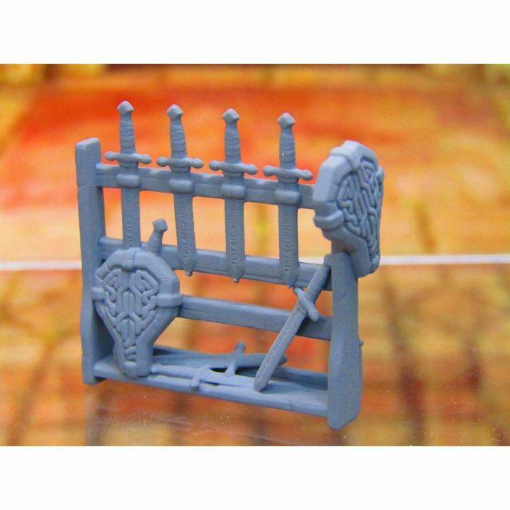 Set of 5 Weapon Racks Scatter Terrain Scenery Props Miniatures